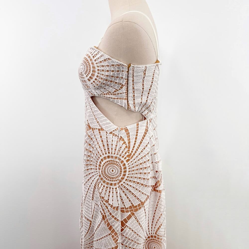 Jonathan Simkhai Jamie Dress White Fossil Guipure Lace Wedding Party LWD Size 12 - Picture 8 of 16
